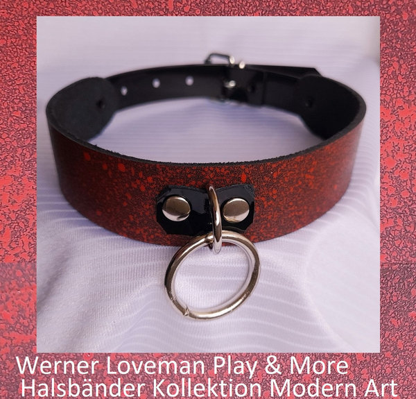 Modern Art Leder-Halsband ca. 2,5 cm breit